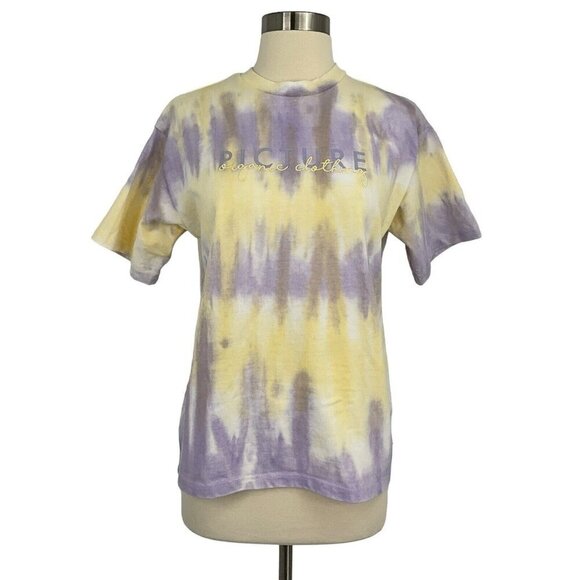 Picture Organic Clothing Size S Absalt Tie Dye T Shirt 100% Cotton Purple Yellow - Picture 1 of 11